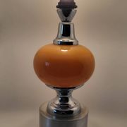 Diderot Delmas lamp in orange opaline with chrome base France 1970 Vintage