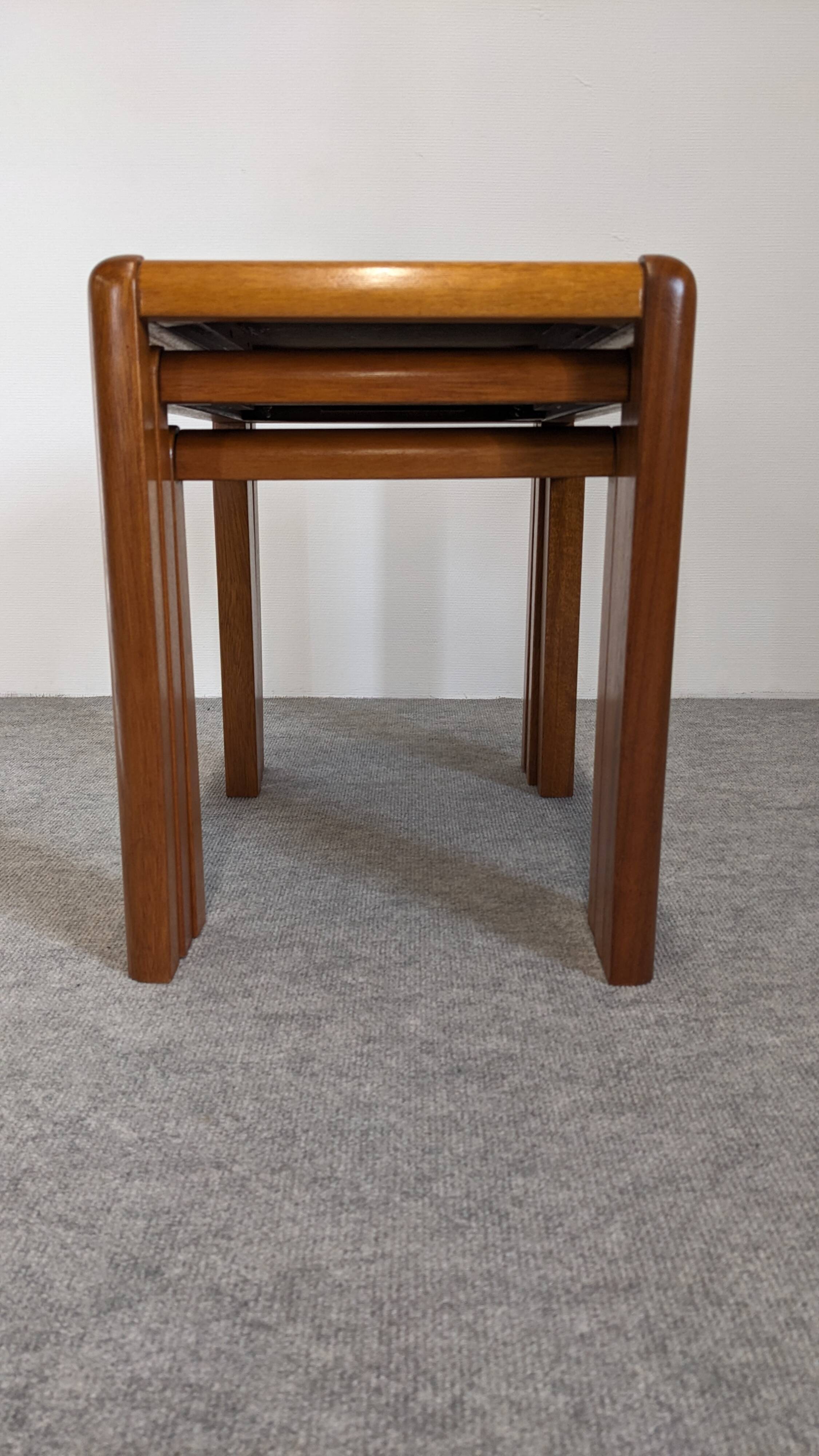 Nesting tables in Scandinavian style, made of teak, circa 1980
