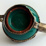 Teapot with its brass tray from the 20th cty, Moroccan craft - diameter 24cm