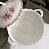 Fontanges iron earthenware soup tureen, Sarreguemines