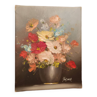 Painting bouquet of flowers signed Frederick