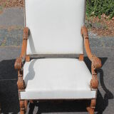 Pair of white skai armchairs