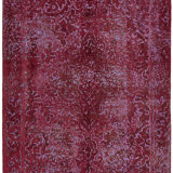 Hand-knotted anatolian one of a kind 1970s 185 cm x 287 cm red wool carpet