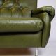 3 pers. sofa in dark green leather with chrome legs from 1970s