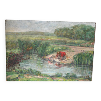 The washerwoman signed