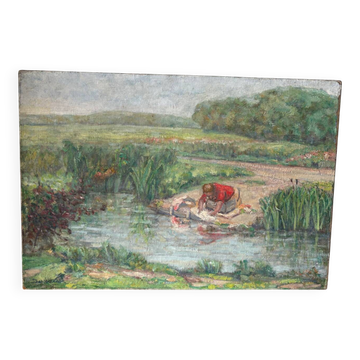 The washerwoman signed