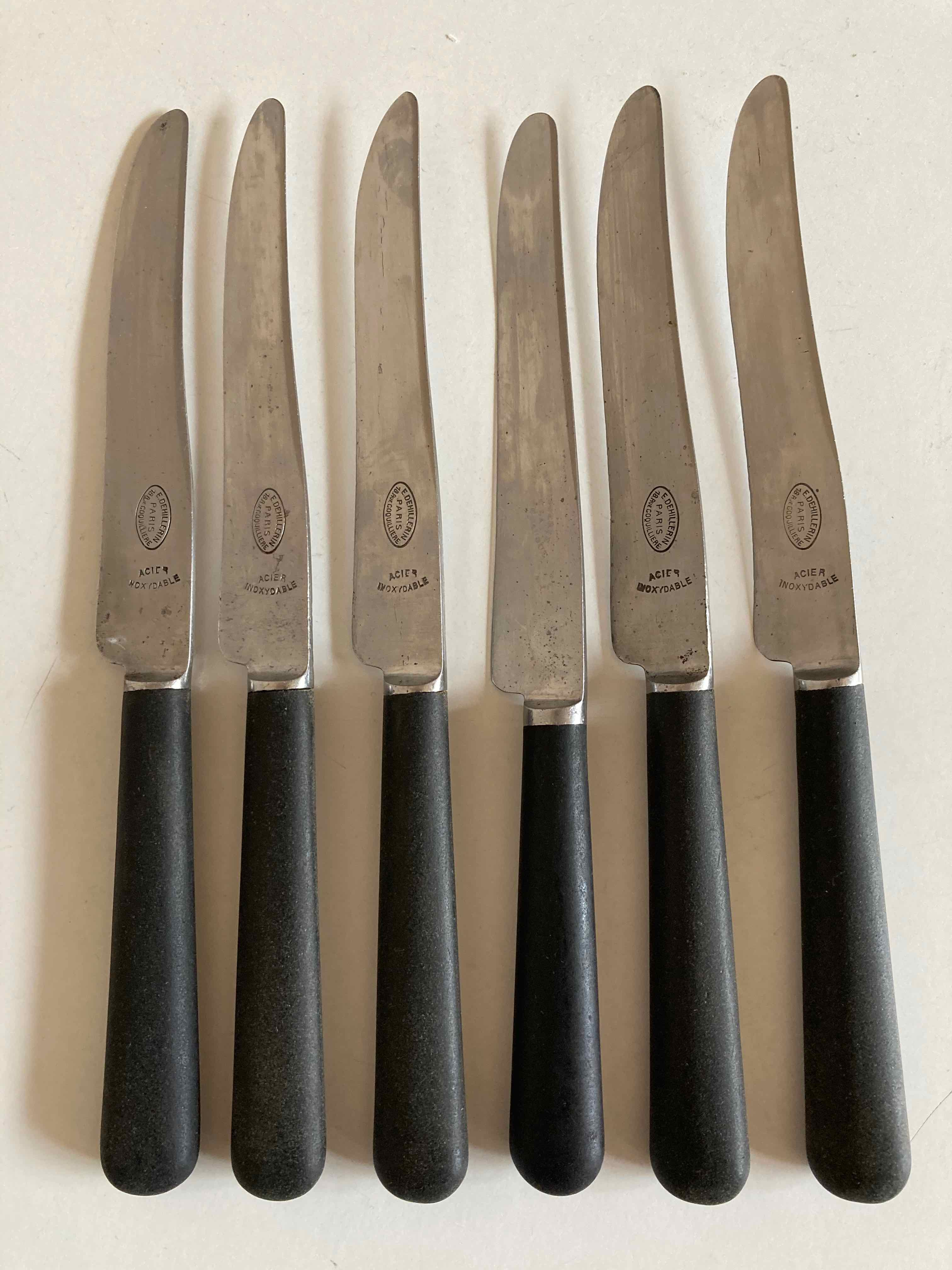 Set of 6 dehillerin brewery 1900 in ebony and steel