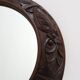 Large oak rustic wall mirror with floral carvings, France 1900s