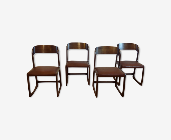 Série de 4 chaises traineaux Baumann