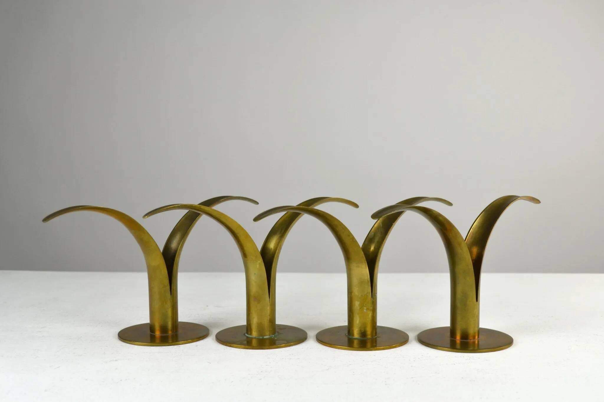 “Liljan” Candleholders — Ivar Ålenius-Björk for Ystad-Metall, Sweden, Late 1940s