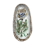 Ceramic ramekin dish vallauris Albert Thiry decor with thistle