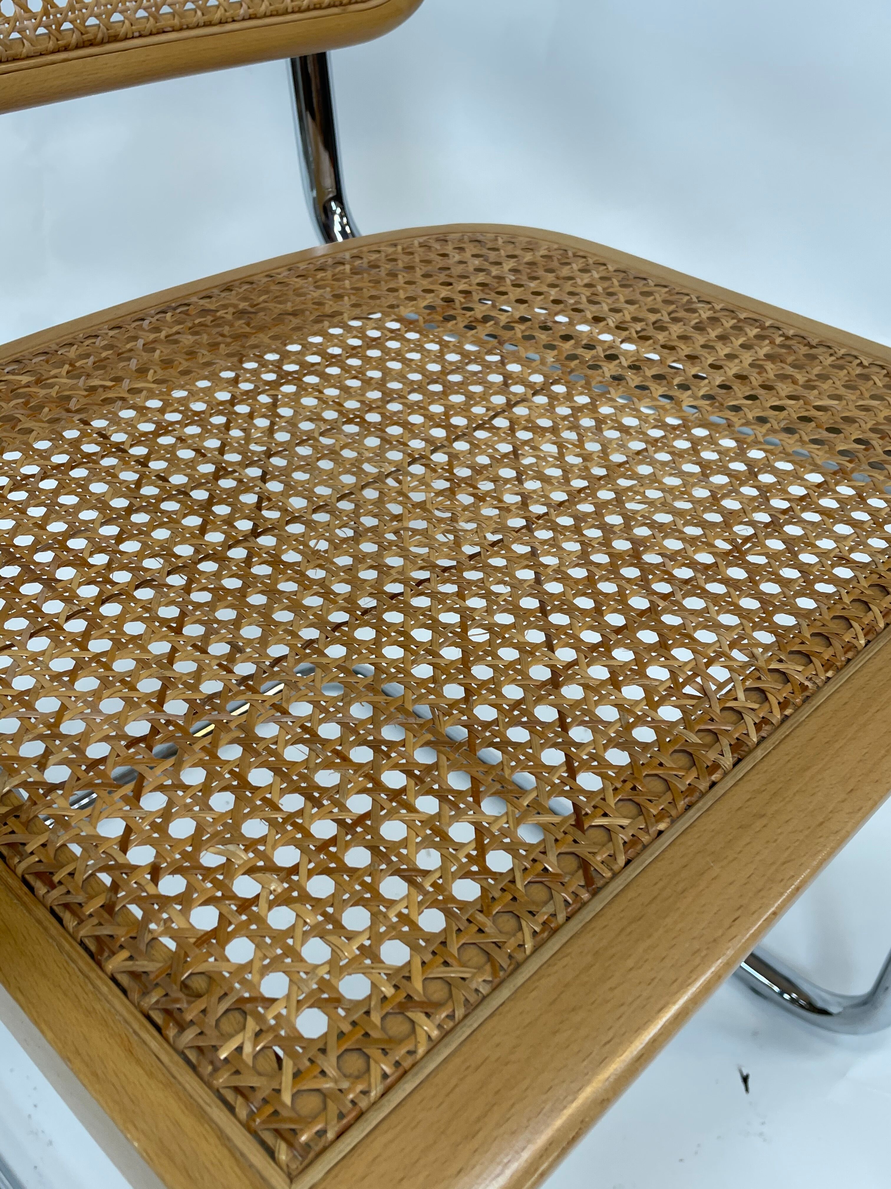 Chair Cesca model by Marcel Breuer with armrests B64