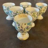 Set of 6 old porcelain egg cups