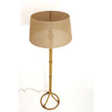 Rattan floor lamp from the 60s by Louis Sognot
