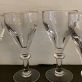 6 verres à pied anciens et soufflés à porto ou liqueur
