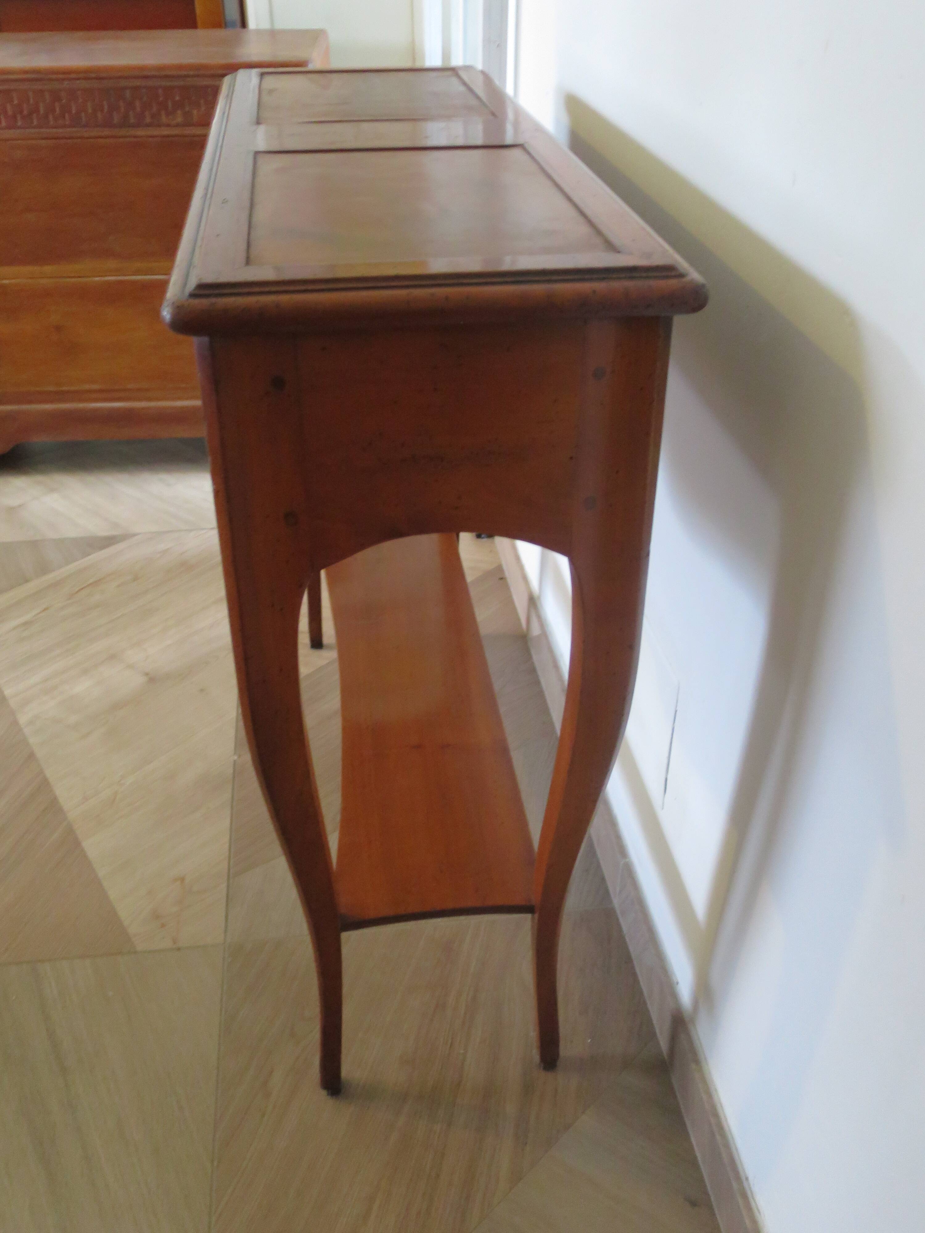 Cherry console with 2 drawers - Louis XV style - cherry wood