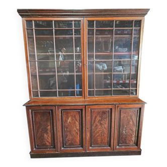 English library in mahogany with drawers