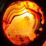 Ceramic lamp, agate slice 1970