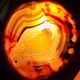 Ceramic lamp, agate slice 1970