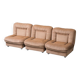 Ensemble de 3 poltrone modulari en tessuto beige anni '70 vintage modernariato