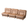 Ensemble de 3 poltrone modulari en tessuto beige anni '70 vintage modernariato