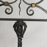 Wrought iron floor lamp with 5 light arms, 1940