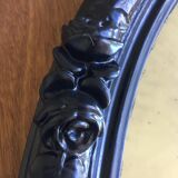 Romantic oval mirror with embossed roses