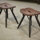 Pair of Pirkka stools by Ilmari Tapiovaara for Laukaan Puu (first edition, stamped) 1950s