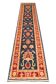 Blue Floral Hand-Knotted Runner, Traditional Wool Hallway Stair Rug 78x386