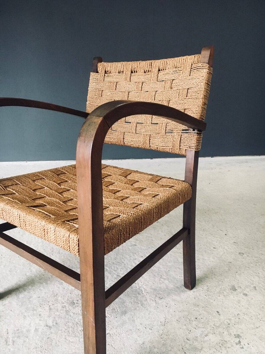 Modernist Bauhaus Rope Armchairs by Erich Dieckmann, Germany, 1930s, Set of 3