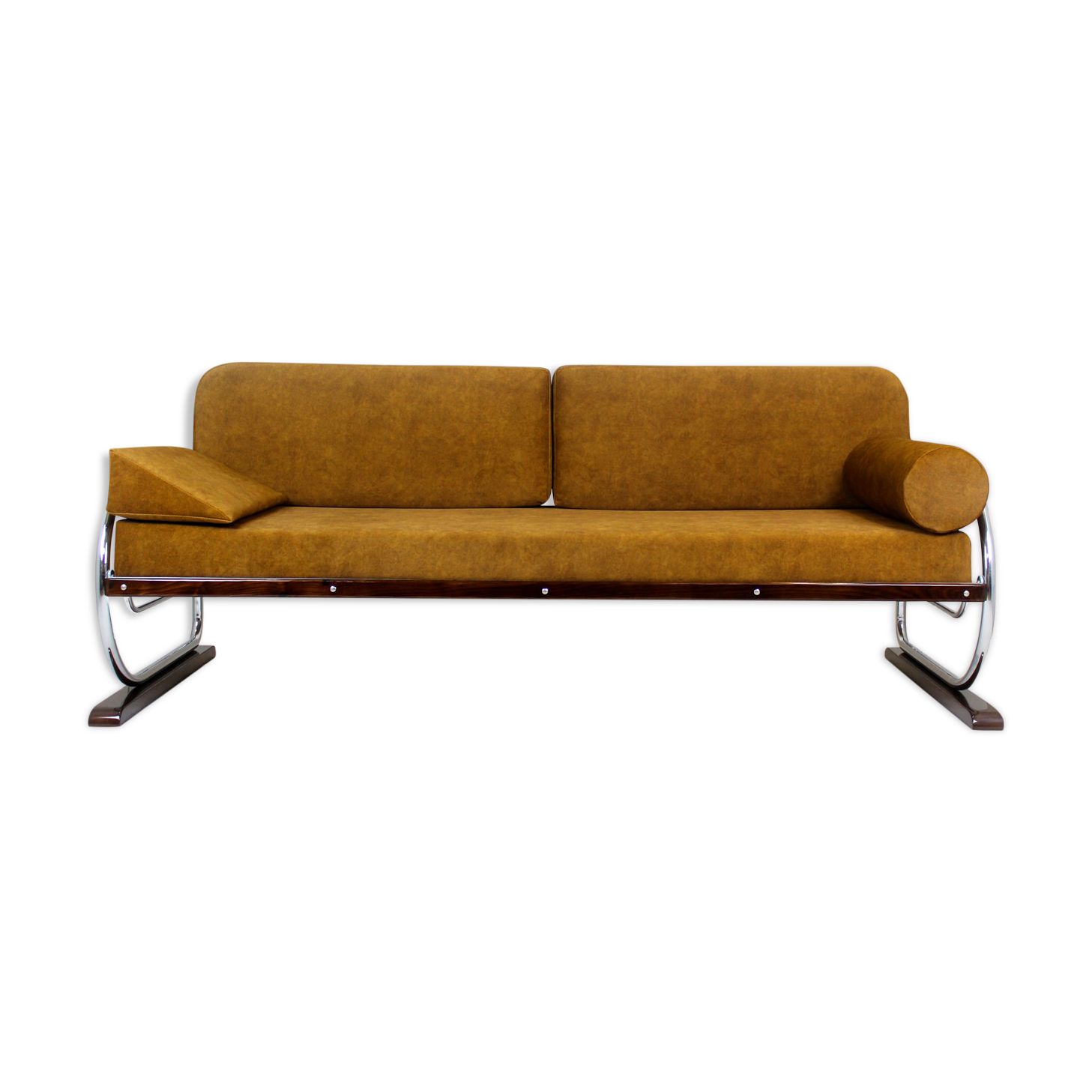 Bauhaus Tubular Chrome Steel Sofa from Hynek Gottwald, 1930s