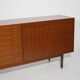 Wooden sideboard with brass knobs, 1960s
