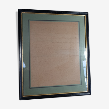 Frame Napoleon III lacquered wood black / gold 65,5x54,5 foliage 61x50 cm + SB glass