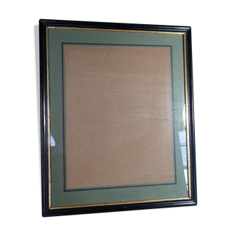 Frame Napoleon III lacquered wood black / gold 65,5x54,5 foliage 61x50 cm + SB glass