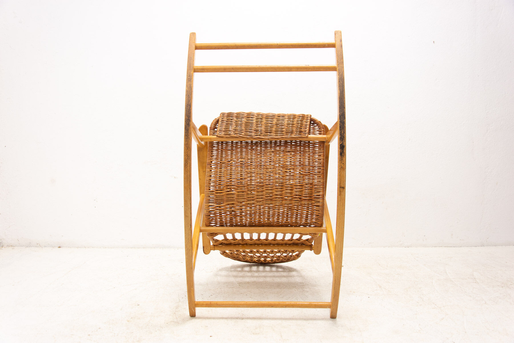 Mid-Century Wicker Rocking Chair, Czechoslovakia, 1970's