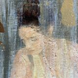Painting signed oil on canvas with gold leaf finish “The Bride”