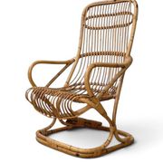 Vintage bamboo rattan armchair Tito Agnoli circa 1960