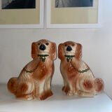 Pair of dogs earthenware staffordshire