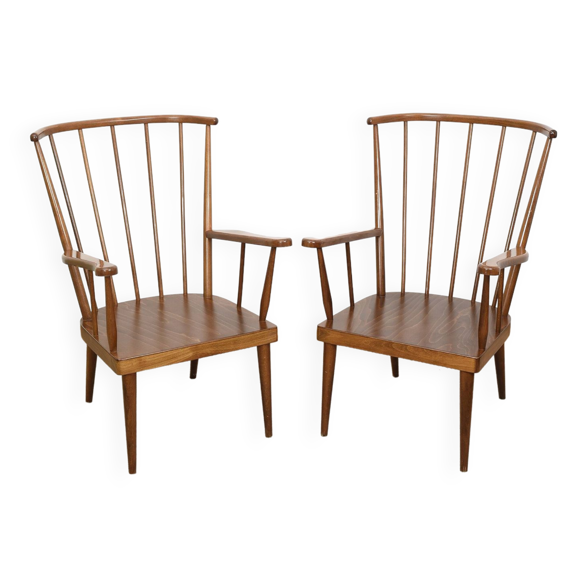 Pair of Éventail armchairs signed Baumann 89