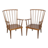 Pair of Éventail armchairs signed Baumann 89