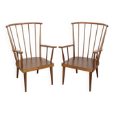 Pair of Éventail armchairs signed Baumann 89