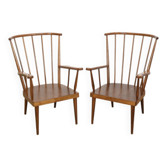 Pair of Éventail armchairs signed Baumann 89