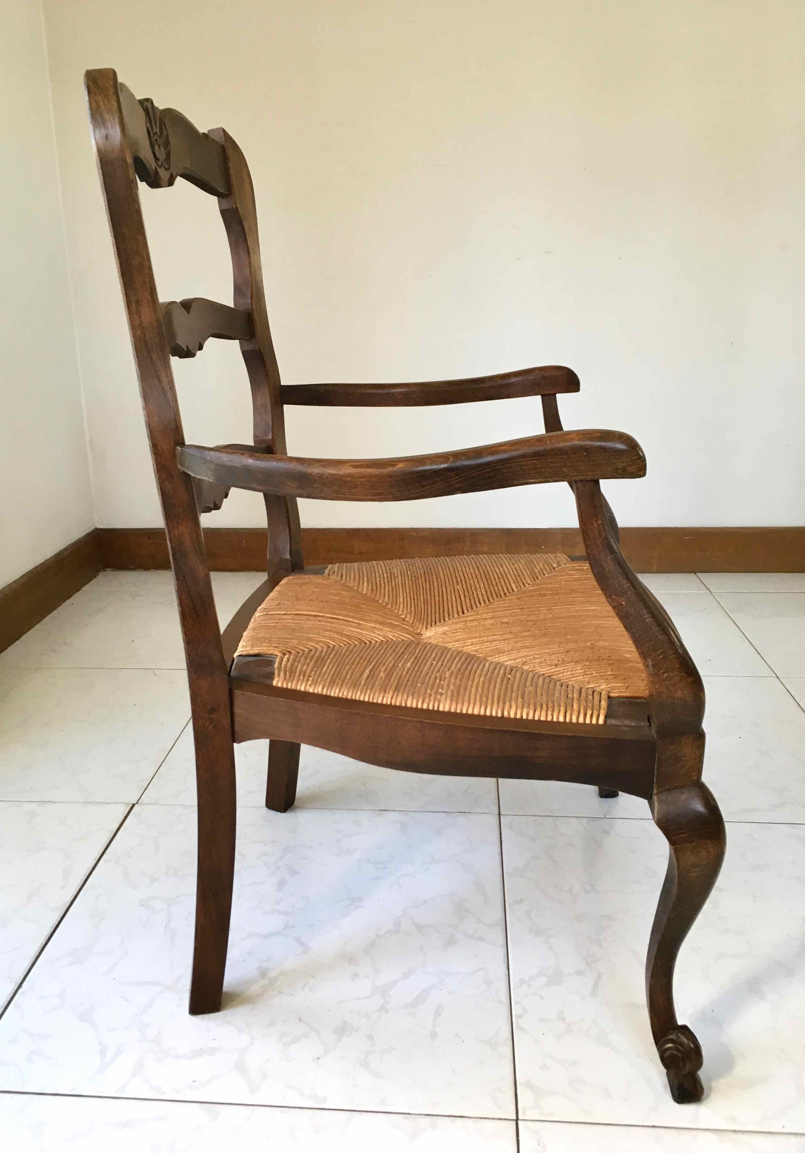 Pair of Provencal mulched armchairs Louis XV style