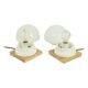 Paire de Lampes de Nuit Champignons Opaline Vintage
