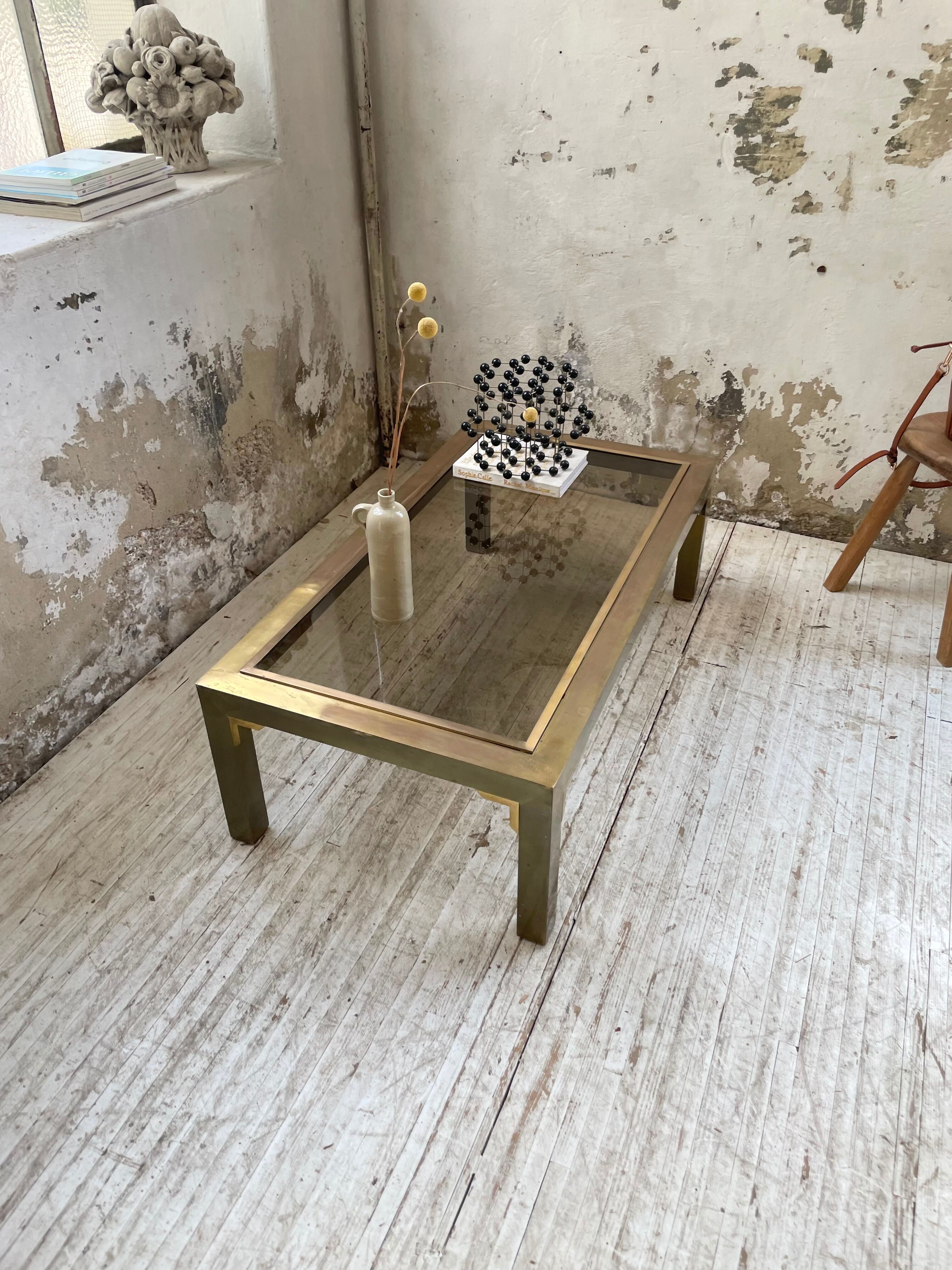 60s brass coffee table