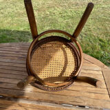 Children's chair in cane and curved wood