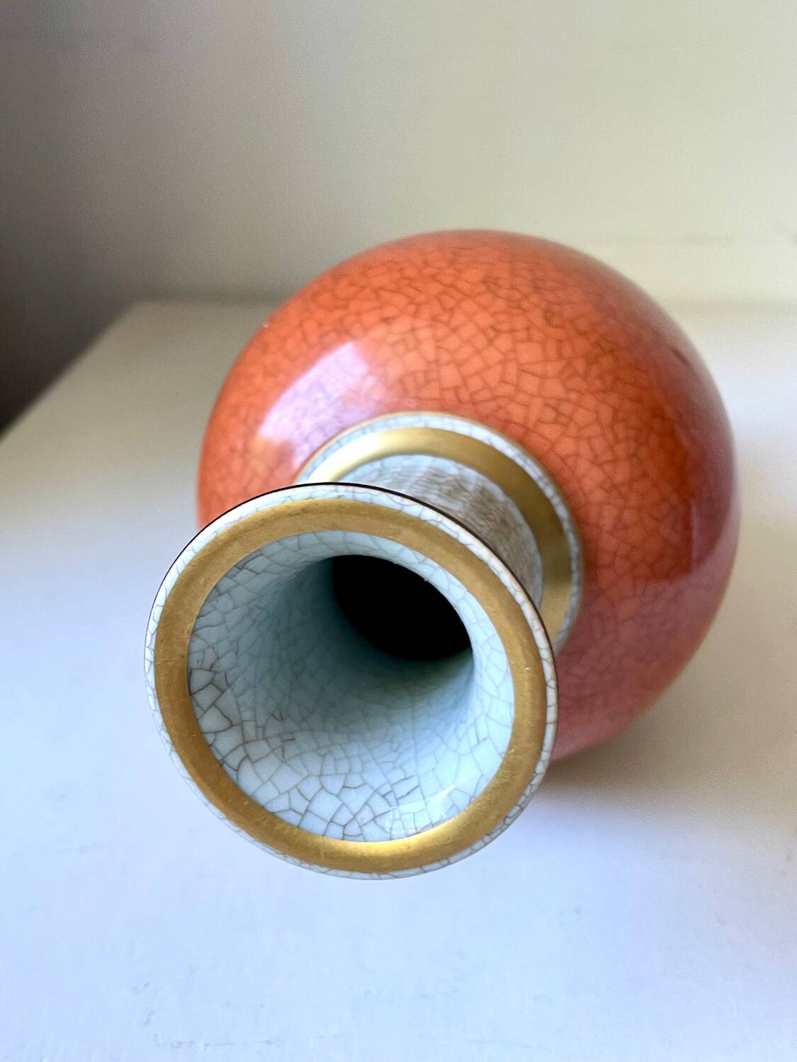 Royal Copenhagen Porcelain crackle ware  Vase Art Deco designed by Tho