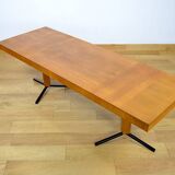 Very Large Walnut & Metal Coffee Table 1960