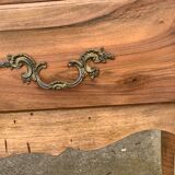 Solid raw walnut sauteuse chest of drawers