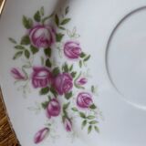 Service tasses à café ancien, en porcelaine, motif roses